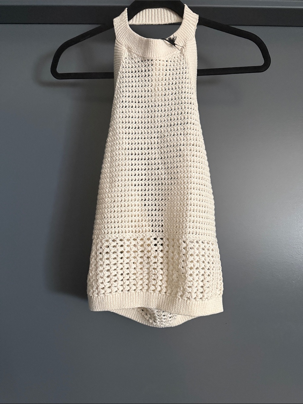 Banana Republic Cream Crochet Halter Tank